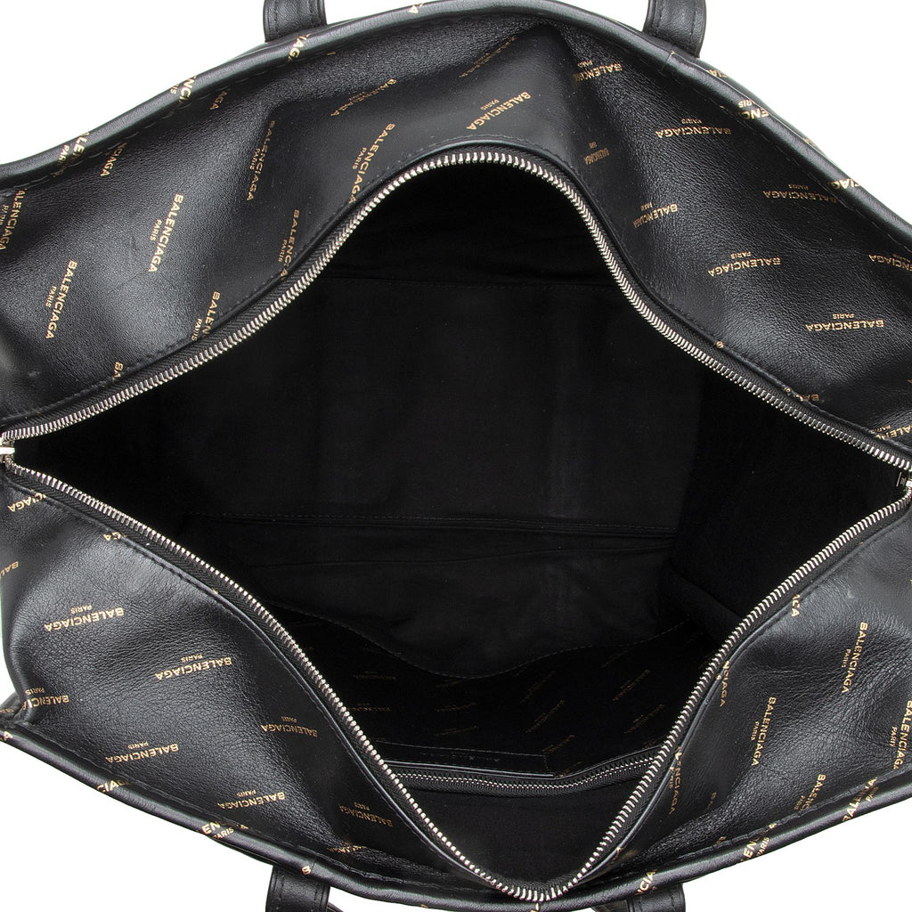 Balenciaga Leather Logo Bazar Large Tote (SHF-22215)