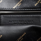Balenciaga Leather Logo Bazar Medium Tote (SHF-16285)