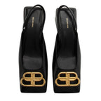 Balenciaga Leather Square Toe Slingback Pumps - Size 6 / 36 (SHF-ILGegn)