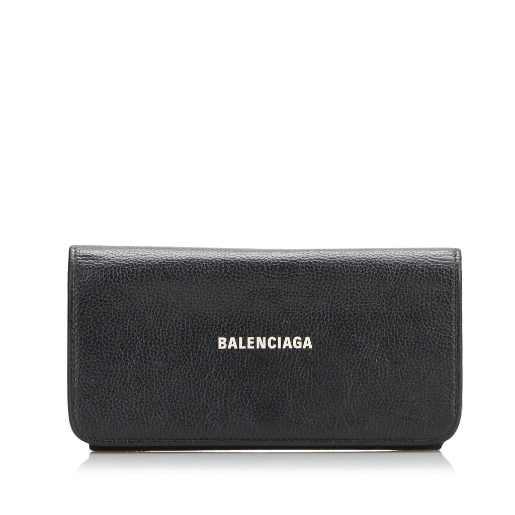 Balenciaga Logo Print Leather Long Wallet (SHG-35274)