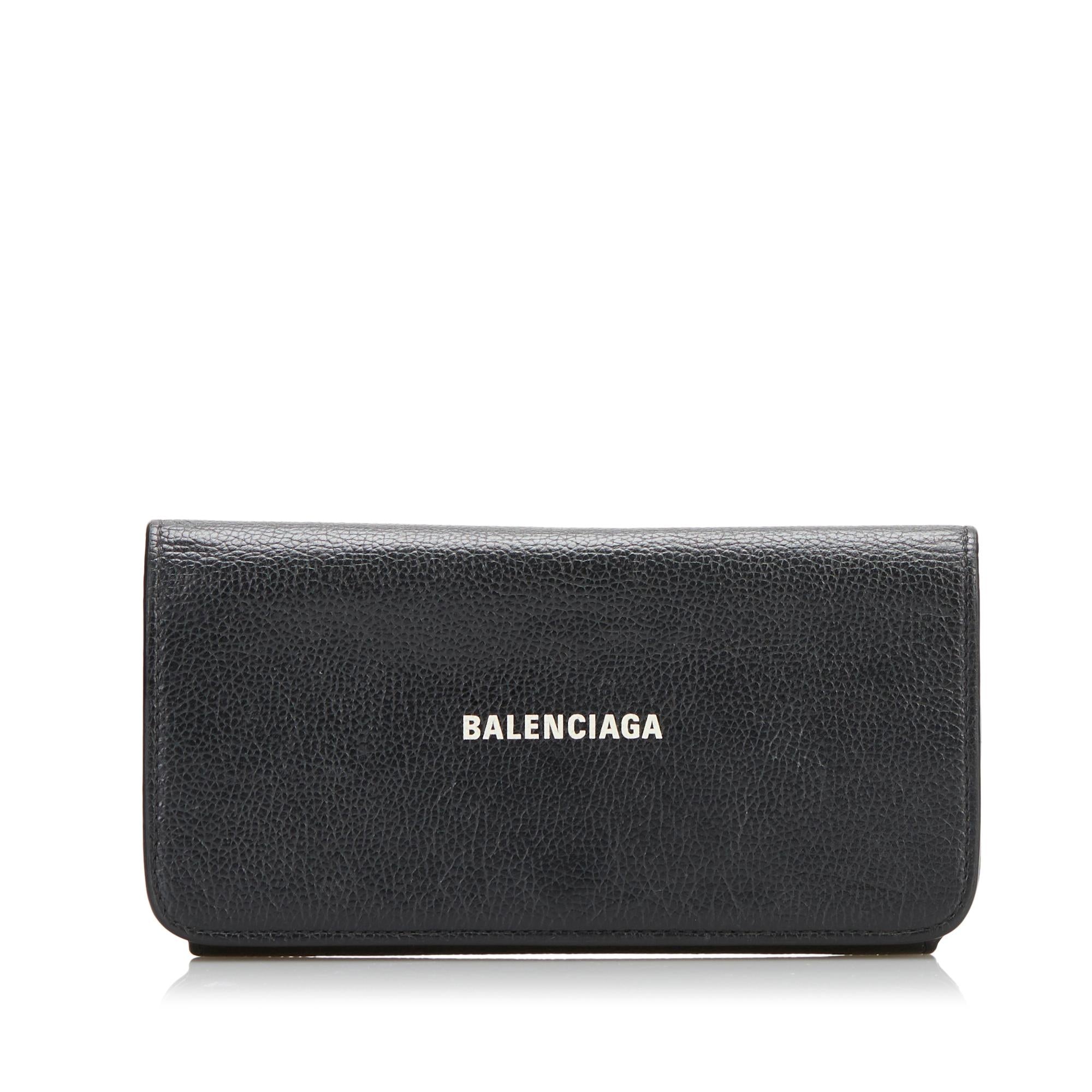 Balenciaga Logo Print Leather Long Wallet (SHG-35274)