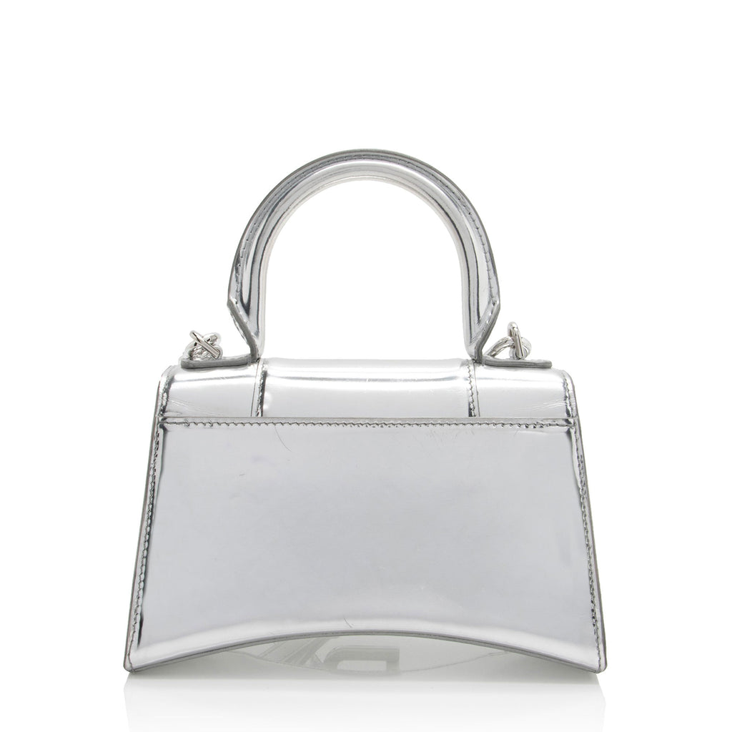 Balenciaga Metallic Calfskin Hourglass XS Top Handle (SHF-jIgLTj)
