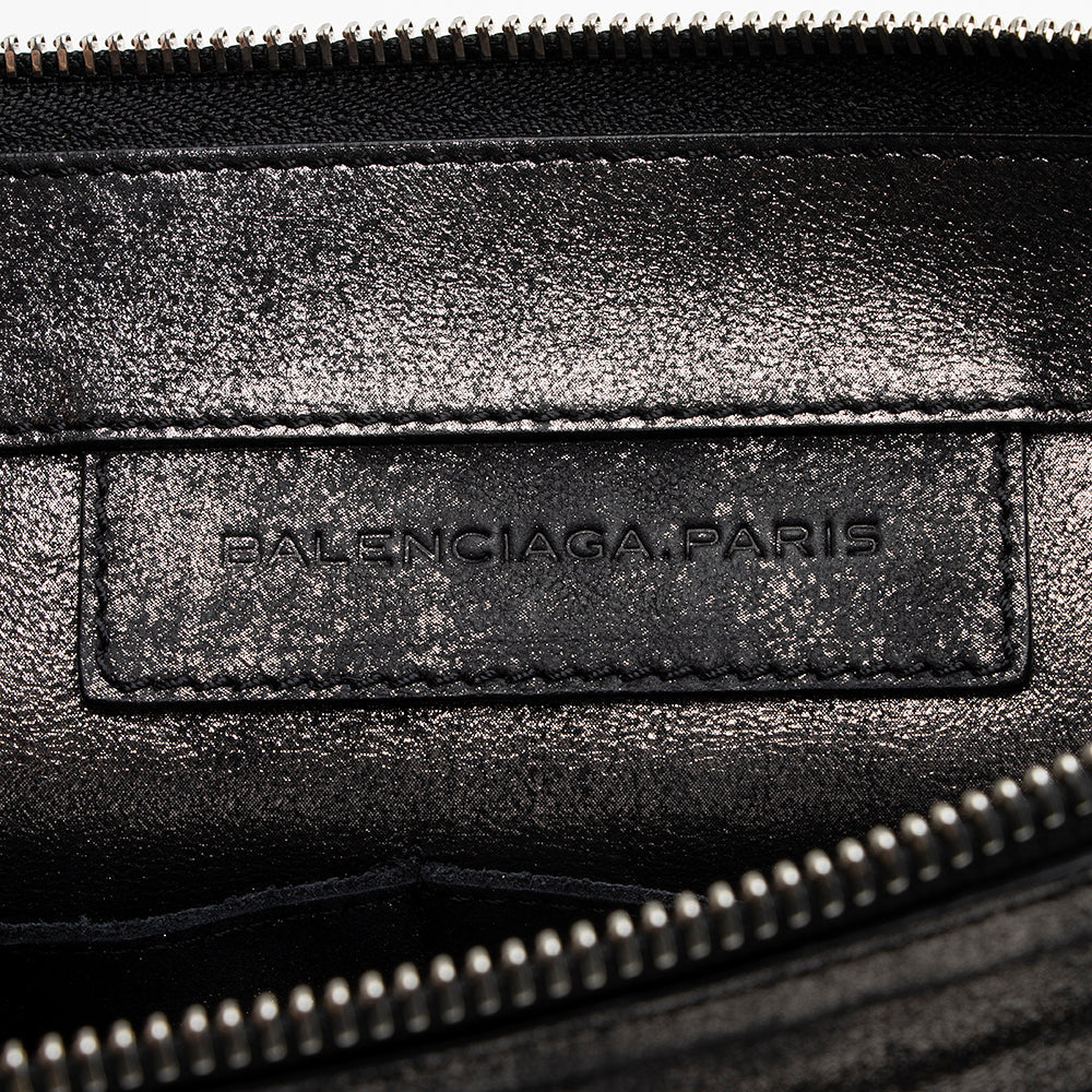 Balenciaga Metallic Calfskin Milky Way Papier Clutch (SHF-21705)