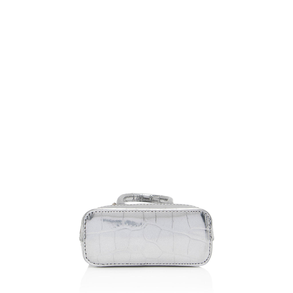 Balenciaga Metallic Croc Embossed Ville Mini Top Handle (SHF-Ayu5RO)