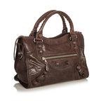 Balenciaga Motocross City Giant Brogues Leather Satchel (SHG-25652)