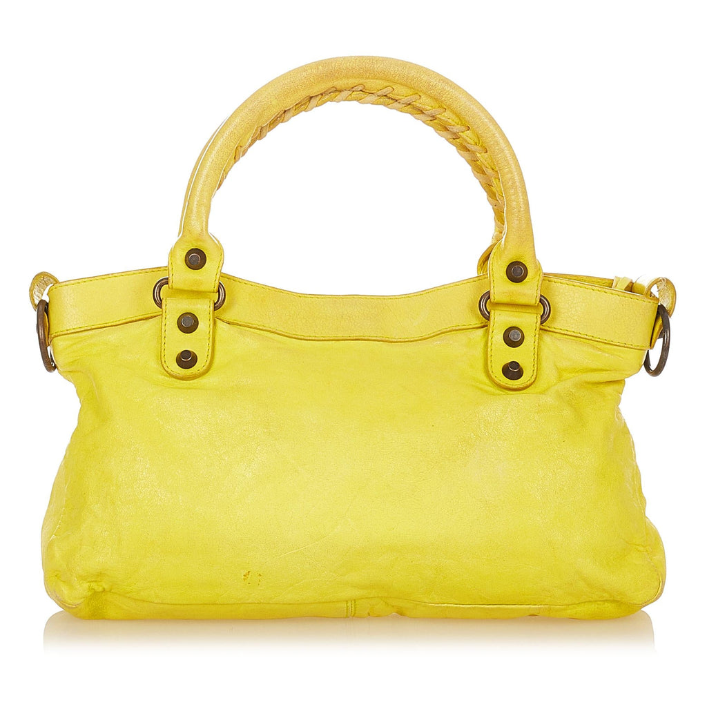 Balenciaga Motocross Classic City Lambskin Leather Satchel (SHG-26047)