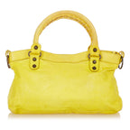Balenciaga Motocross Classic City Lambskin Leather Satchel (SHG-26047)