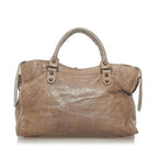 Balenciaga Motocross Classic City Lambskin Leather Satchel (SHG-33532)