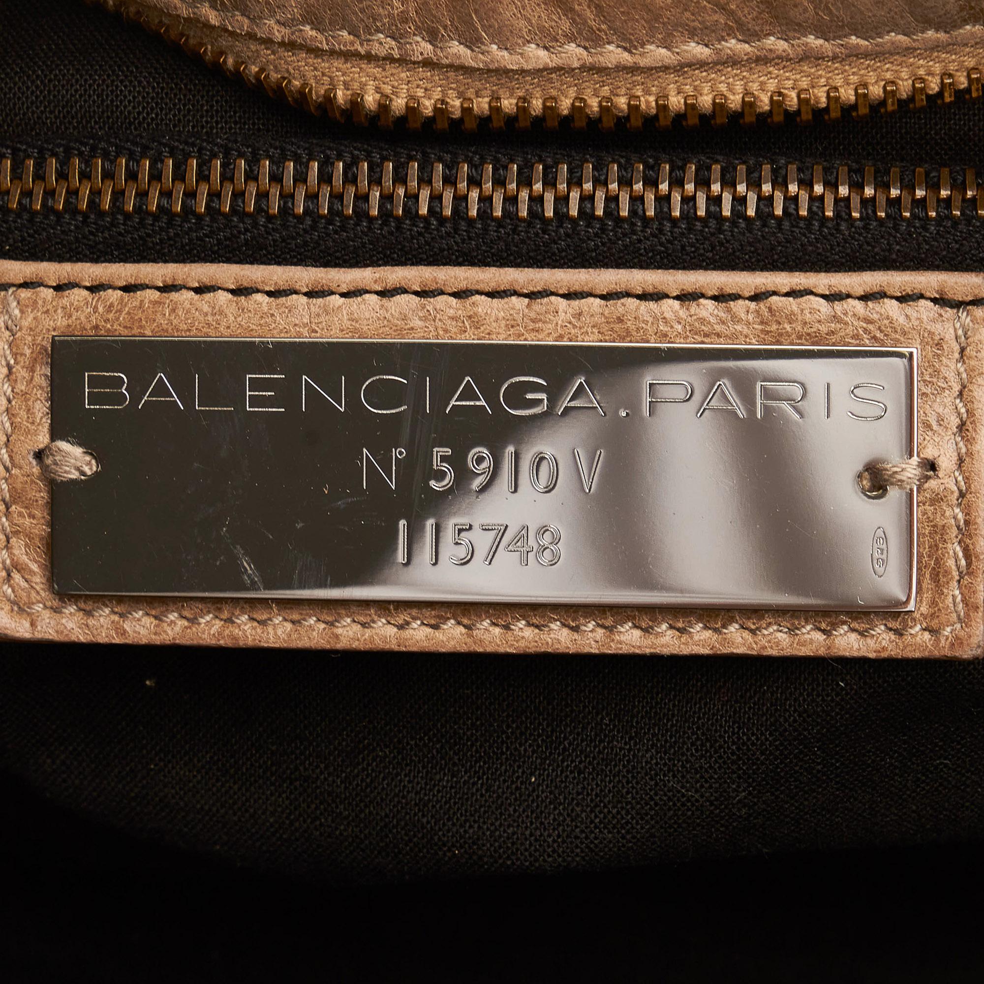 Balenciaga Motocross Classic City Lambskin Leather Satchel (SHG-33532)