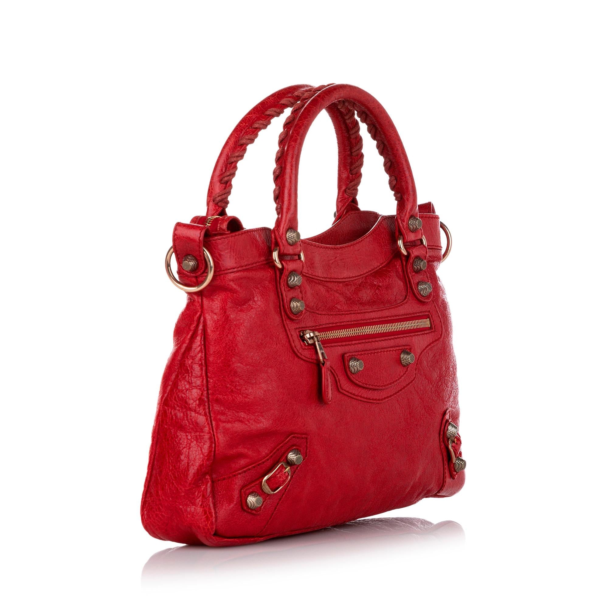 Balenciaga Motocross Classic City Leather Satchel (SHG-27151)