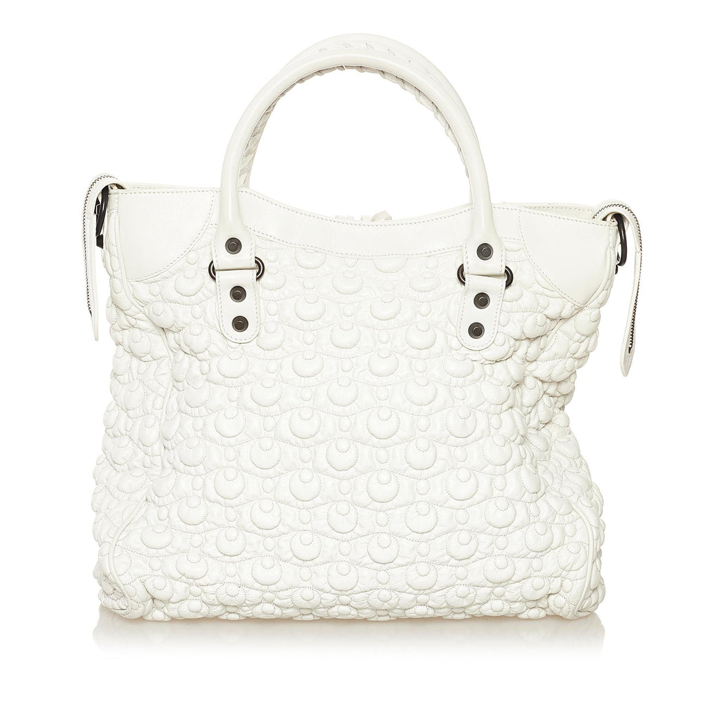 Balenciaga Motocross Classic City Matelasse Leather Handbag (SHG-34341)