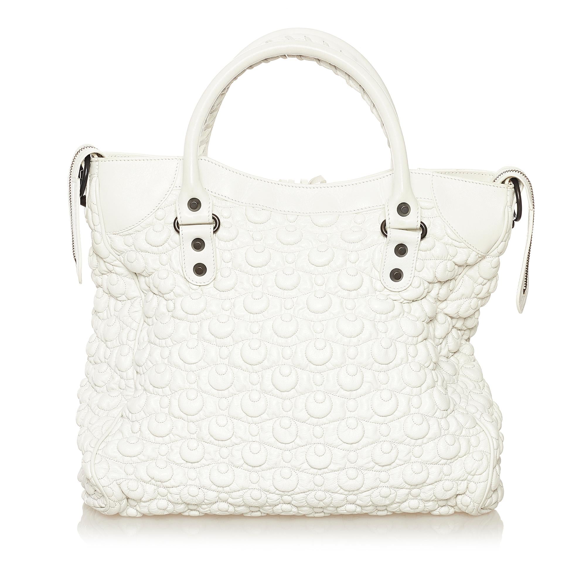 Balenciaga Motocross Classic City Matelasse Leather Handbag (SHG-34341)