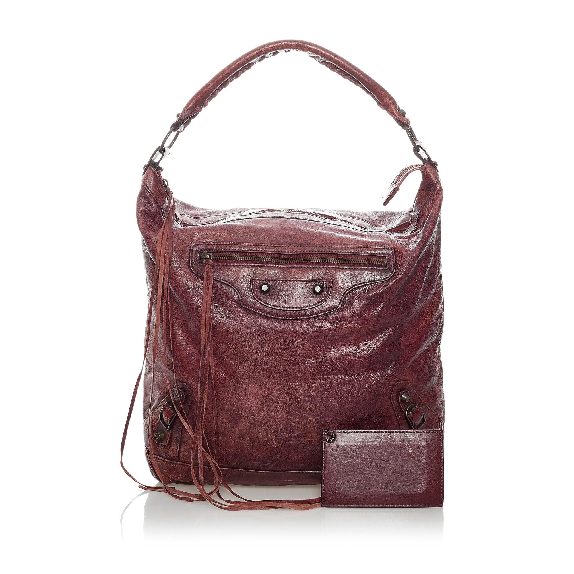 Balenciaga Motocross Classic Day Leather Shoulder Bag (SHG-30371)