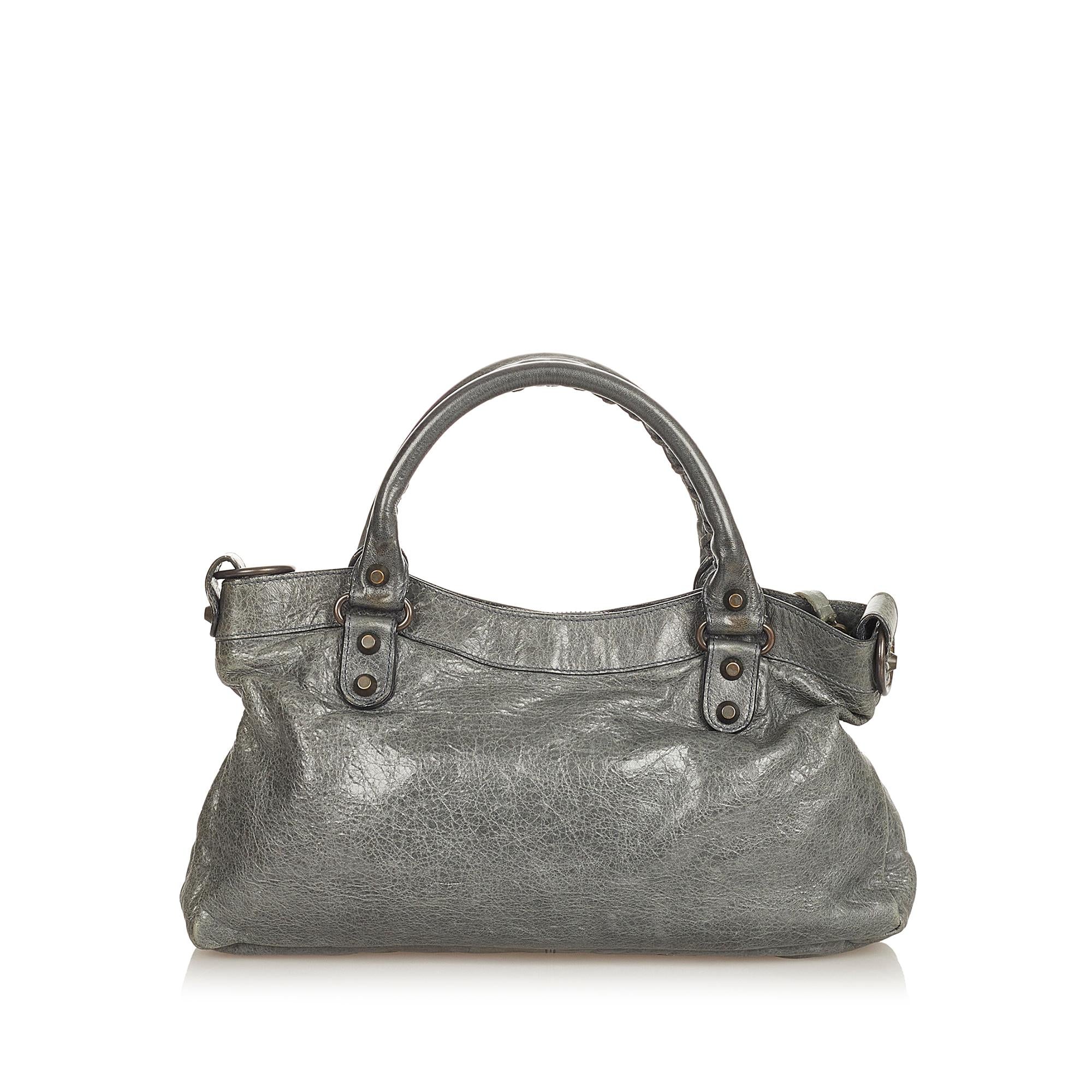Balenciaga Motocross Classic First Leather Satchel (SHG-26212)
