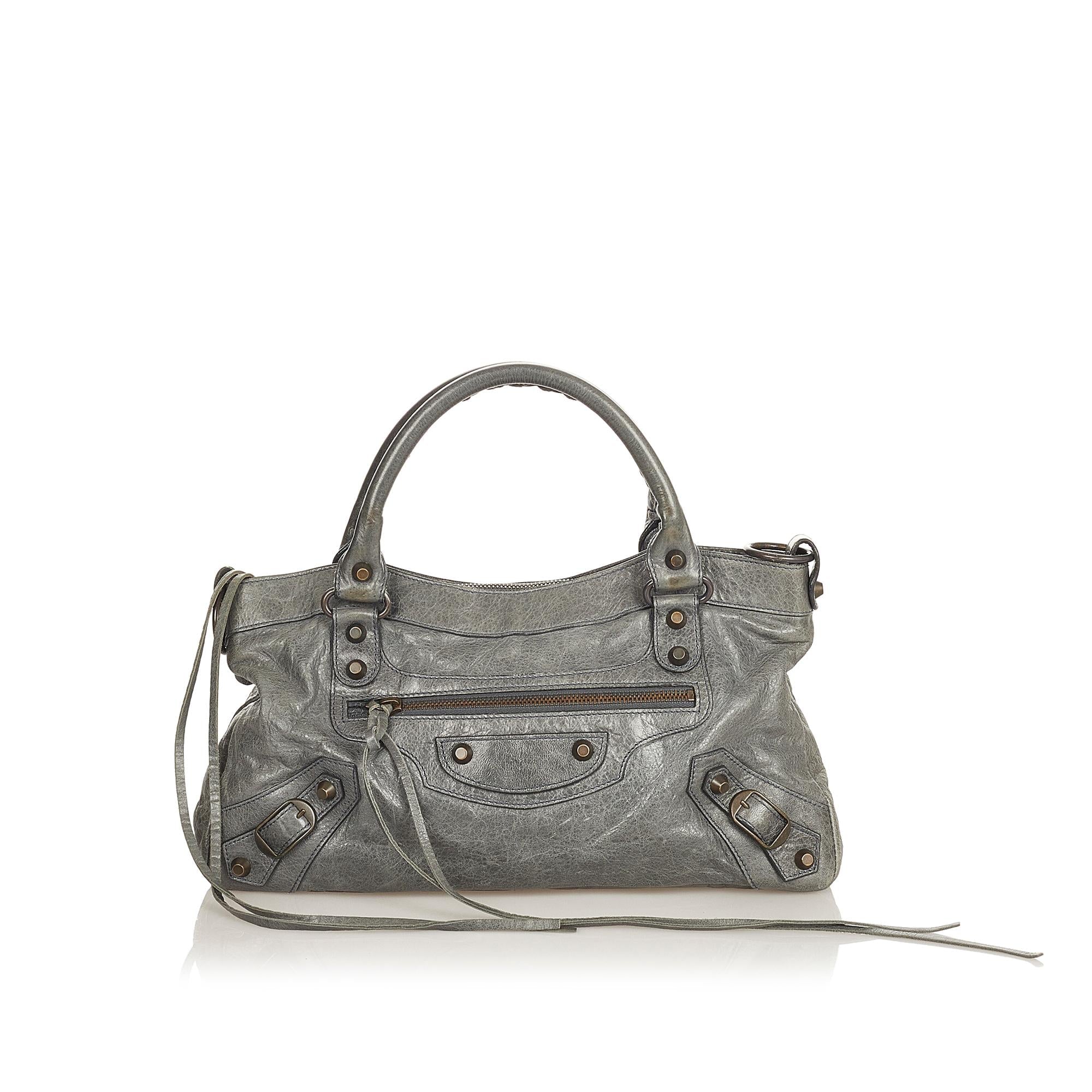 Balenciaga Motocross Classic First Leather Satchel (SHG-26212)