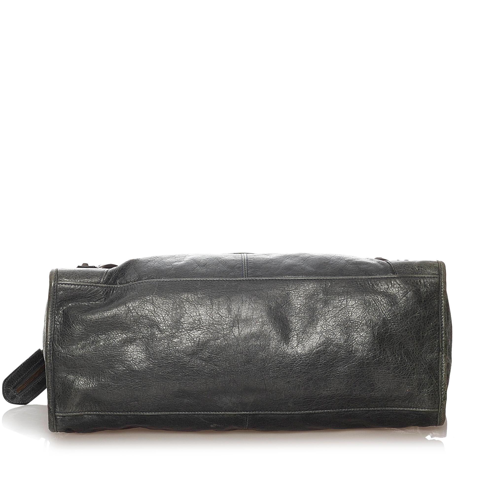 Balenciaga Motocross Classic Part Time Lambskin Leather Satchel (SHG-27855)