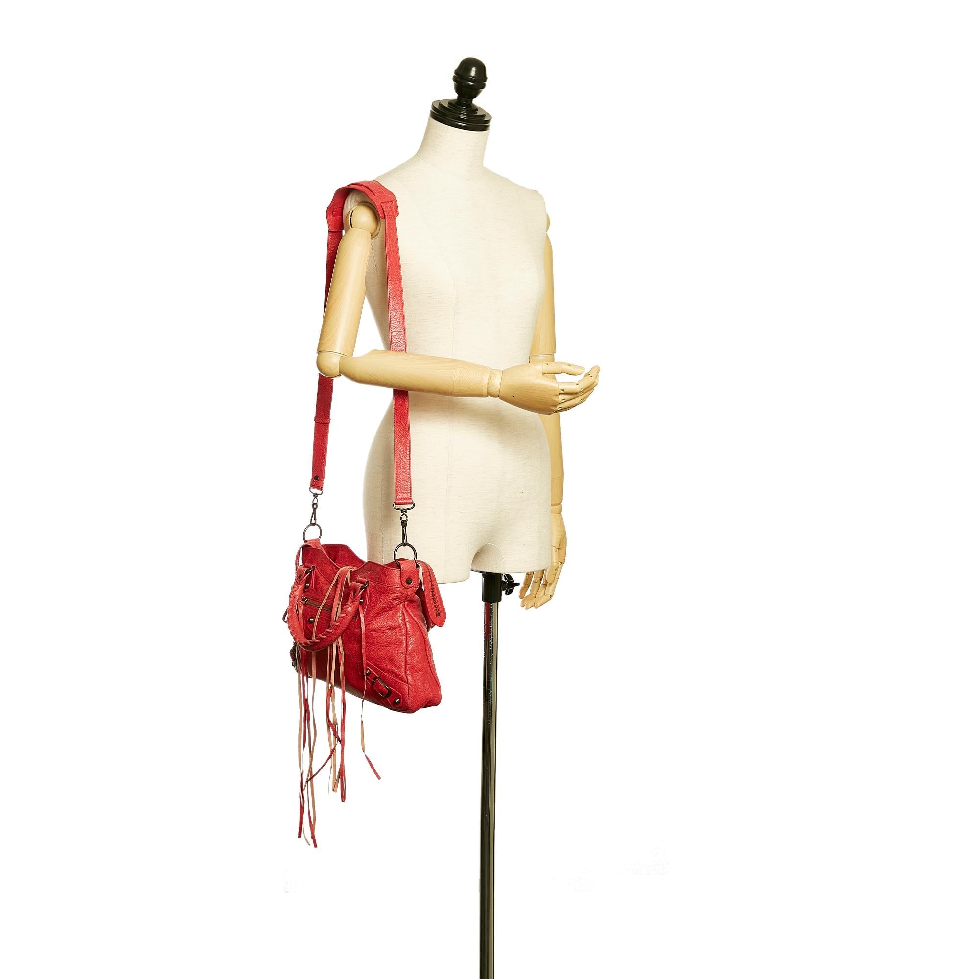 Balenciaga Motocross Classic Town Leather Satchel (SHG-29401)
