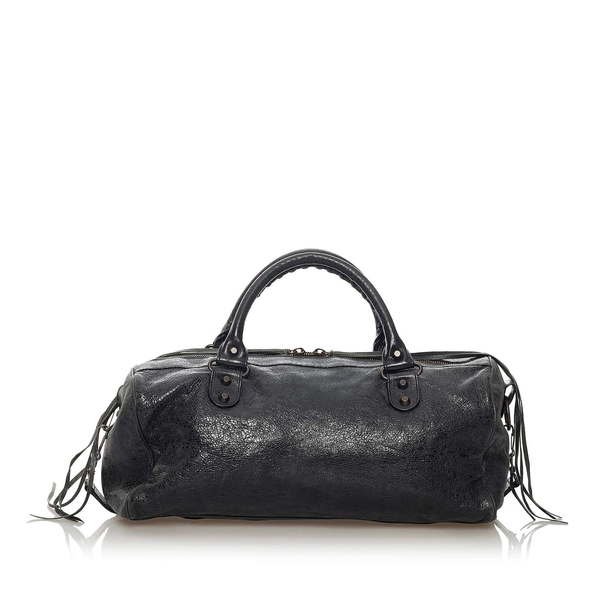 Balenciaga Motocross Classic Twiggy Leather Satchel (SHG-29211)