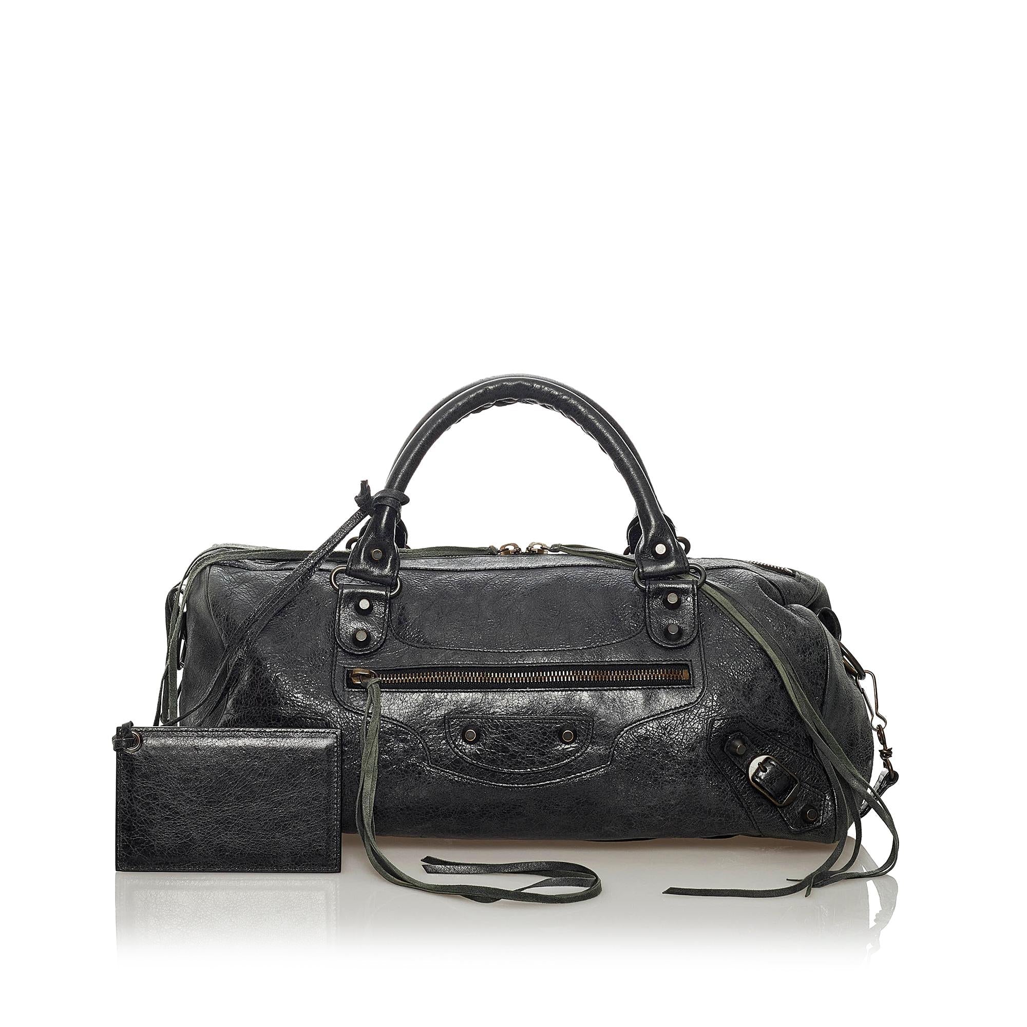 Balenciaga Motocross Classic Twiggy Leather Satchel (SHG-29211)