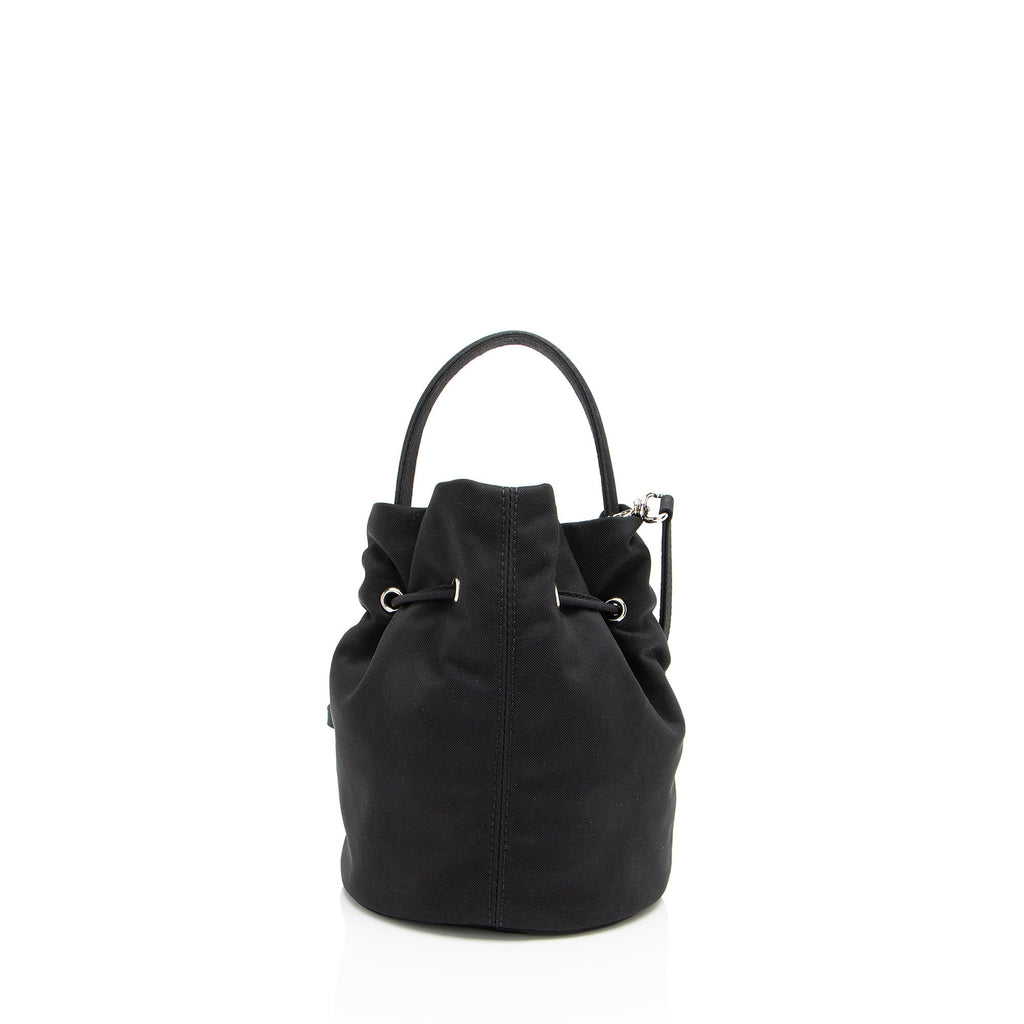 Balenciaga Recycled Nylon Logo Wheel XS Bucket Bag