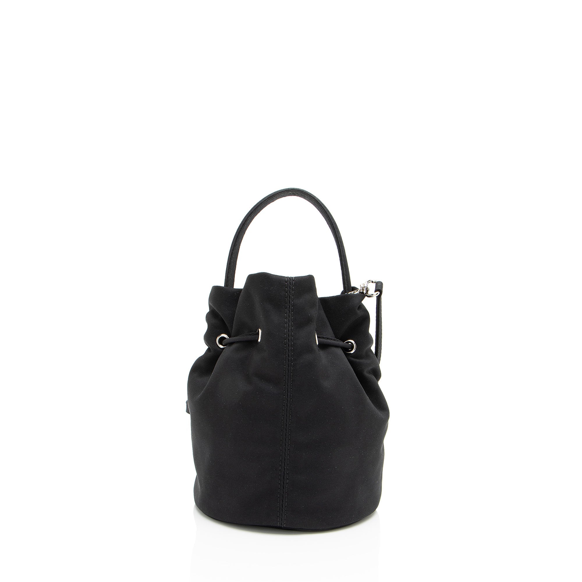 Balenciaga Recycled Nylon Logo Wheel XS Bucket Bag