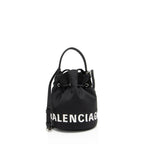 Balenciaga Recycled Nylon Logo Wheel XS Bucket Bag