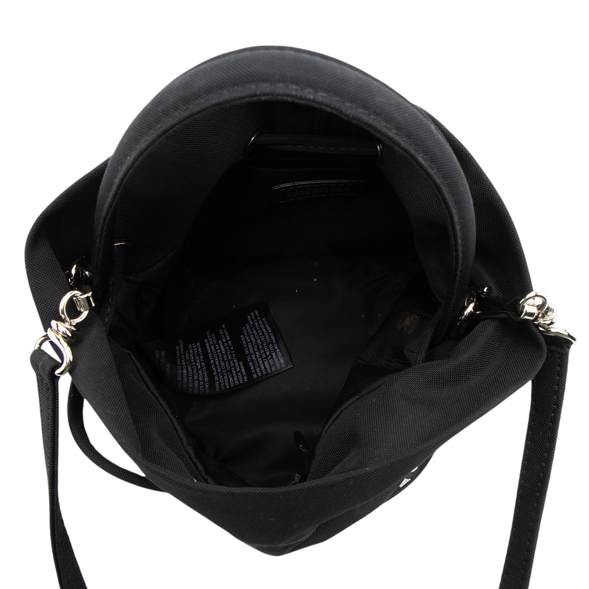 Balenciaga Recycled Nylon Logo Wheel XS Bucket Bag
