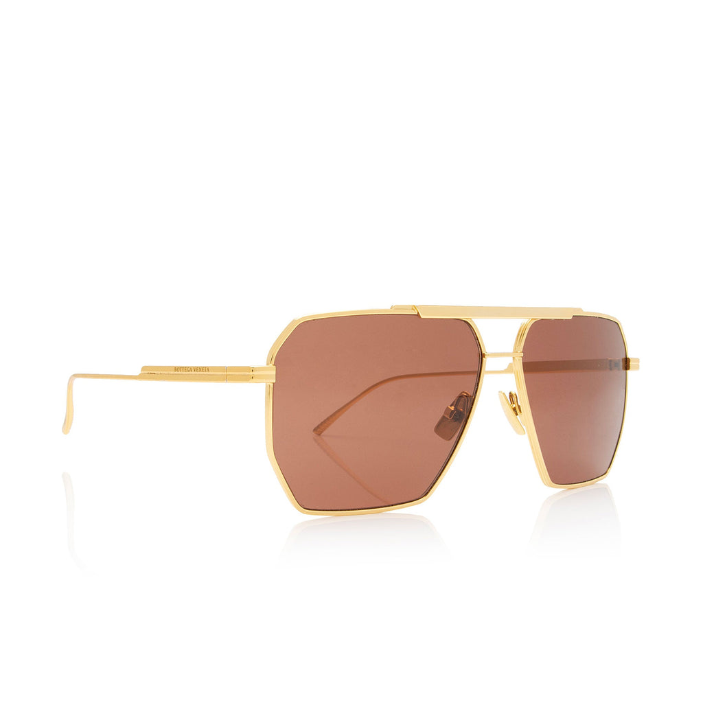 Bottega Veneta Angular Aviator Sunglasses (SHF-hCvvAD)