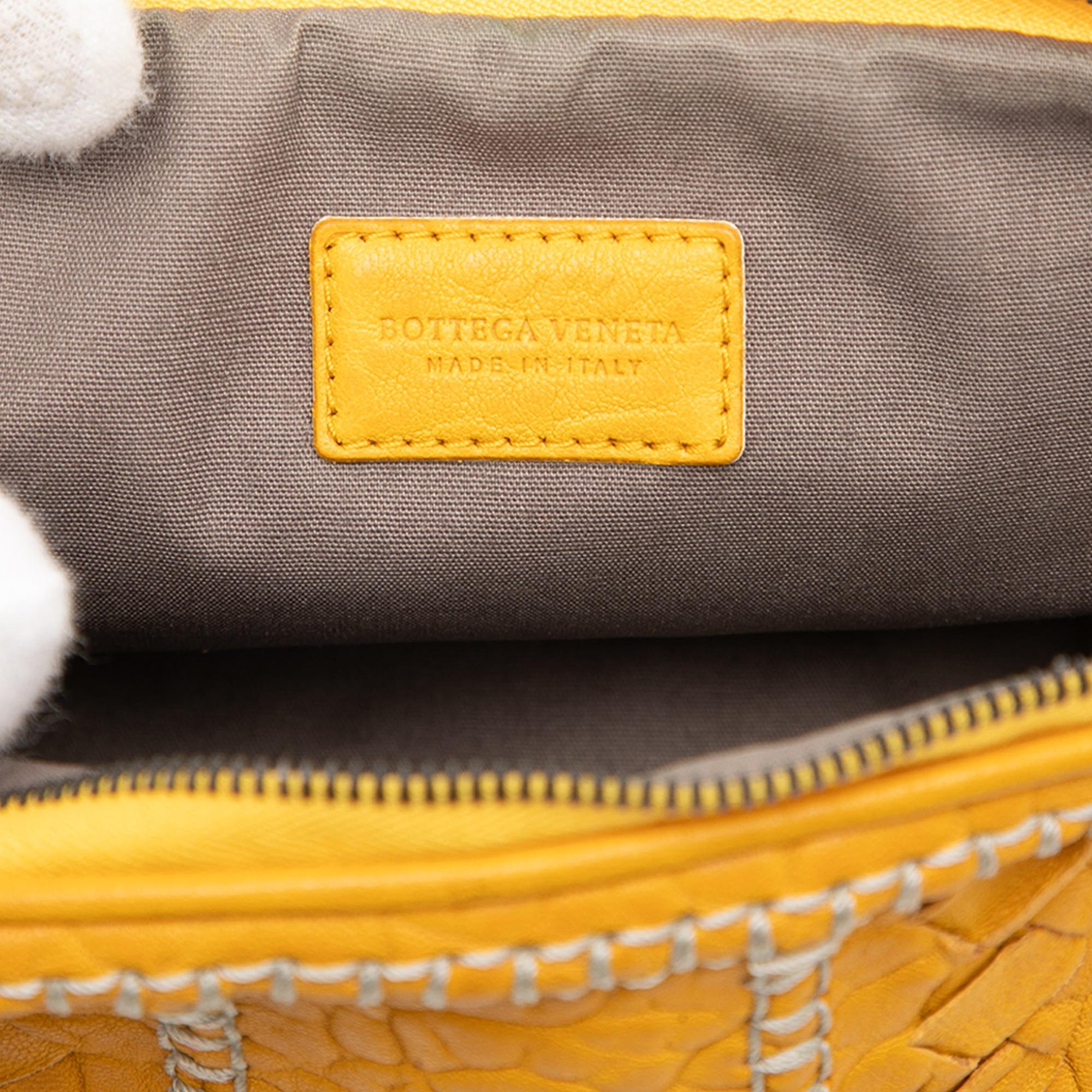 Bottega Veneta Embossed Leather Stitched Cosmetic Pouch