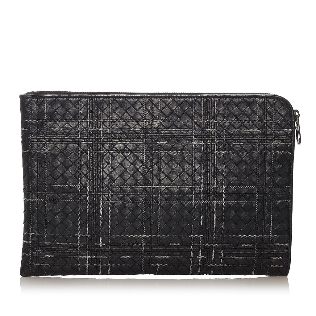Bottega Veneta Intrecciato Leather Clutch Bag (SHG-27403)