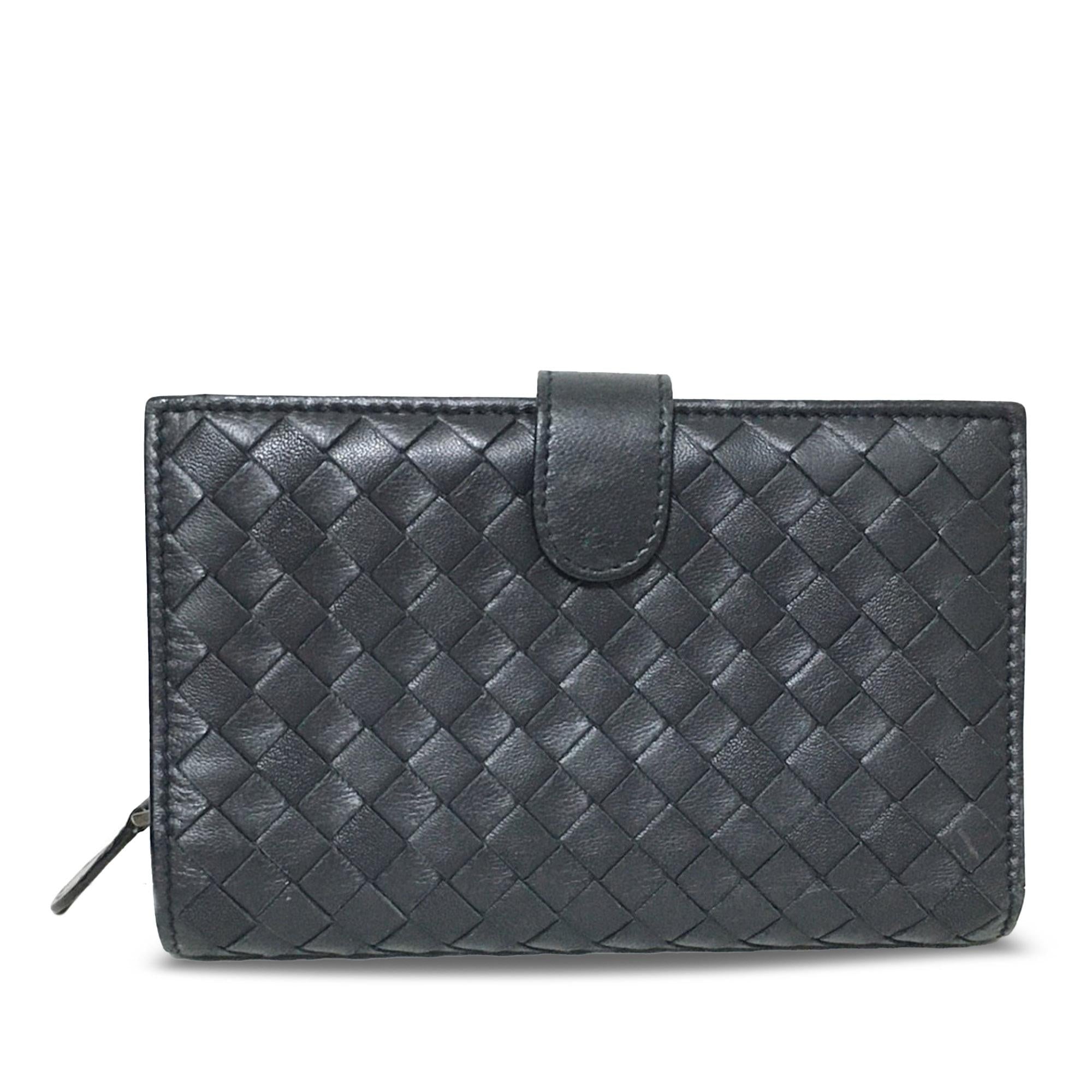 Bottega Veneta Intrecciato Leather Compact Wallet (SHG-vqn4YW)