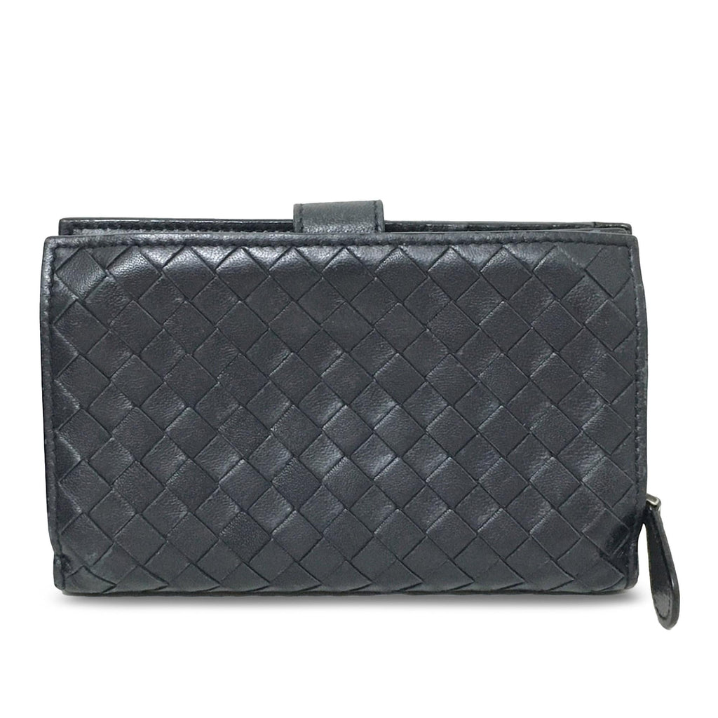 Bottega Veneta Intrecciato Leather Compact Wallet (SHG-vqn4YW)