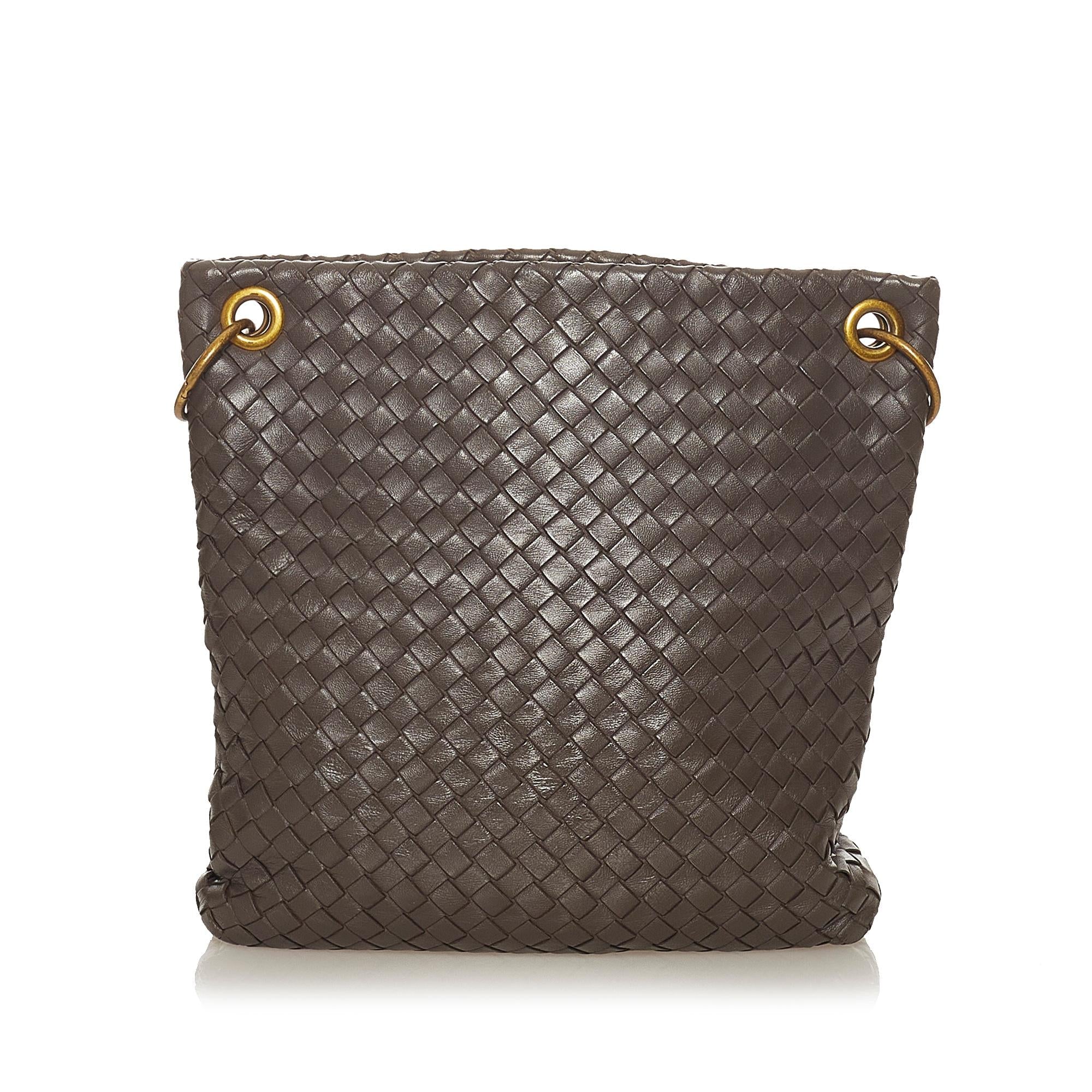 Bottega Veneta Intrecciato Leather Crossbody Bag (SHG-27382)