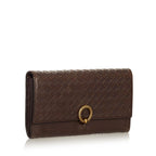 Bottega Veneta Intrecciato Leather Long Wallet (SHG-25197)