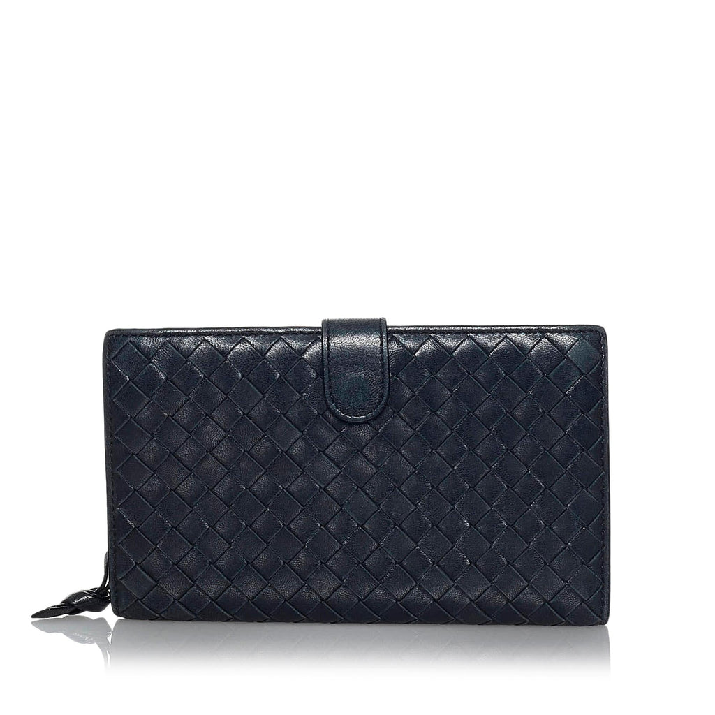 Bottega Veneta Intrecciato Leather Long Wallet (SHG-34987)