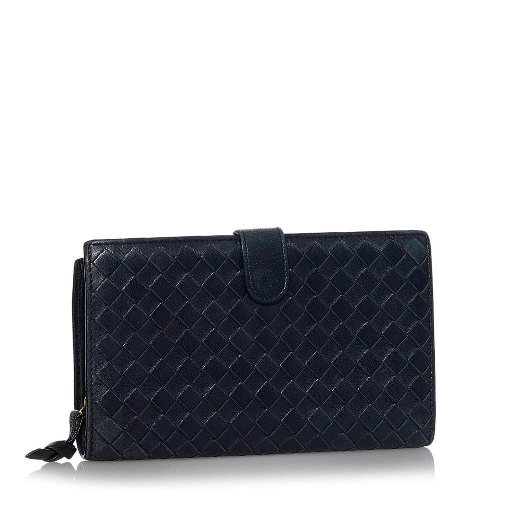 Bottega Veneta Intrecciato Leather Long Wallet (SHG-34987)