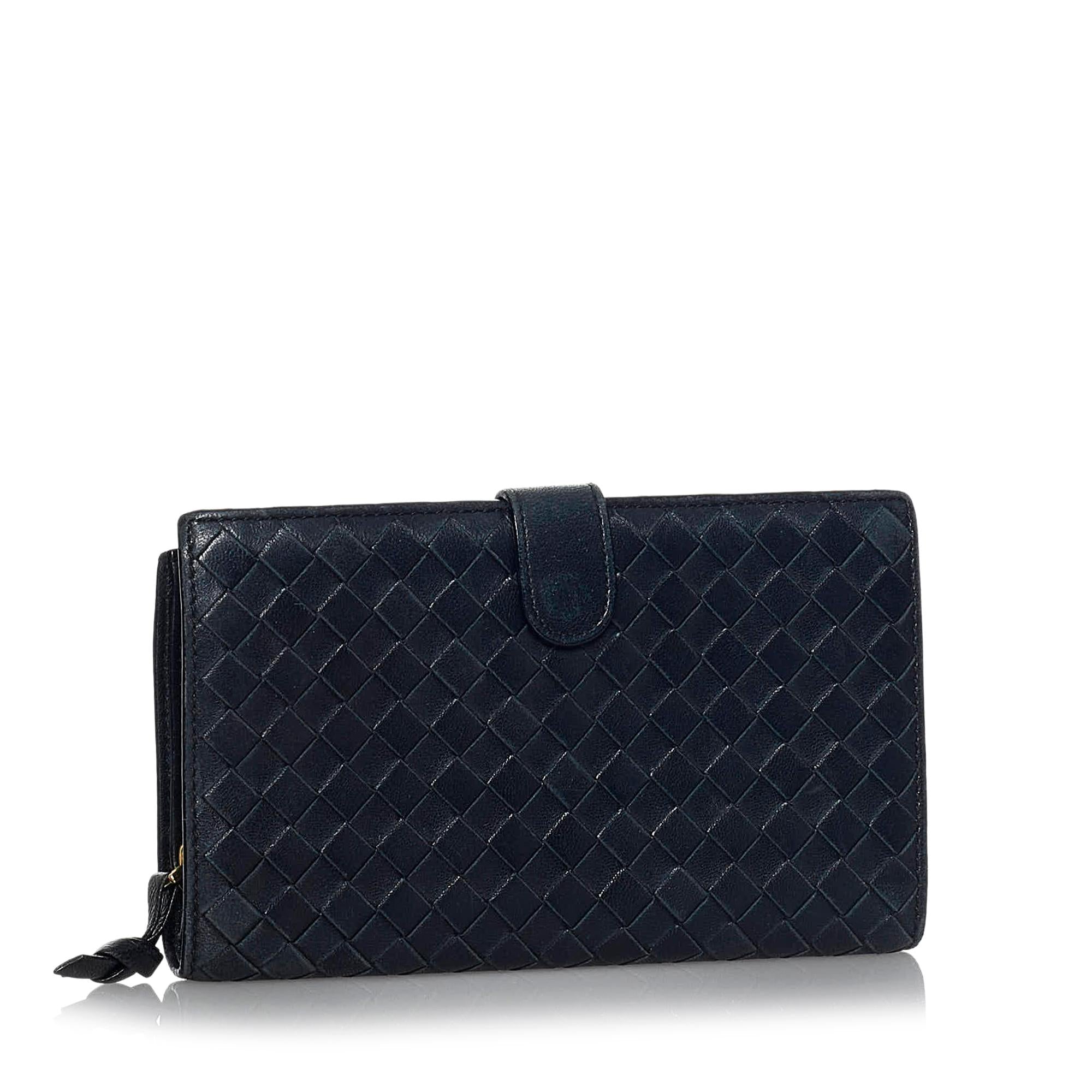 Bottega Veneta Intrecciato Leather Long Wallet (SHG-34987)