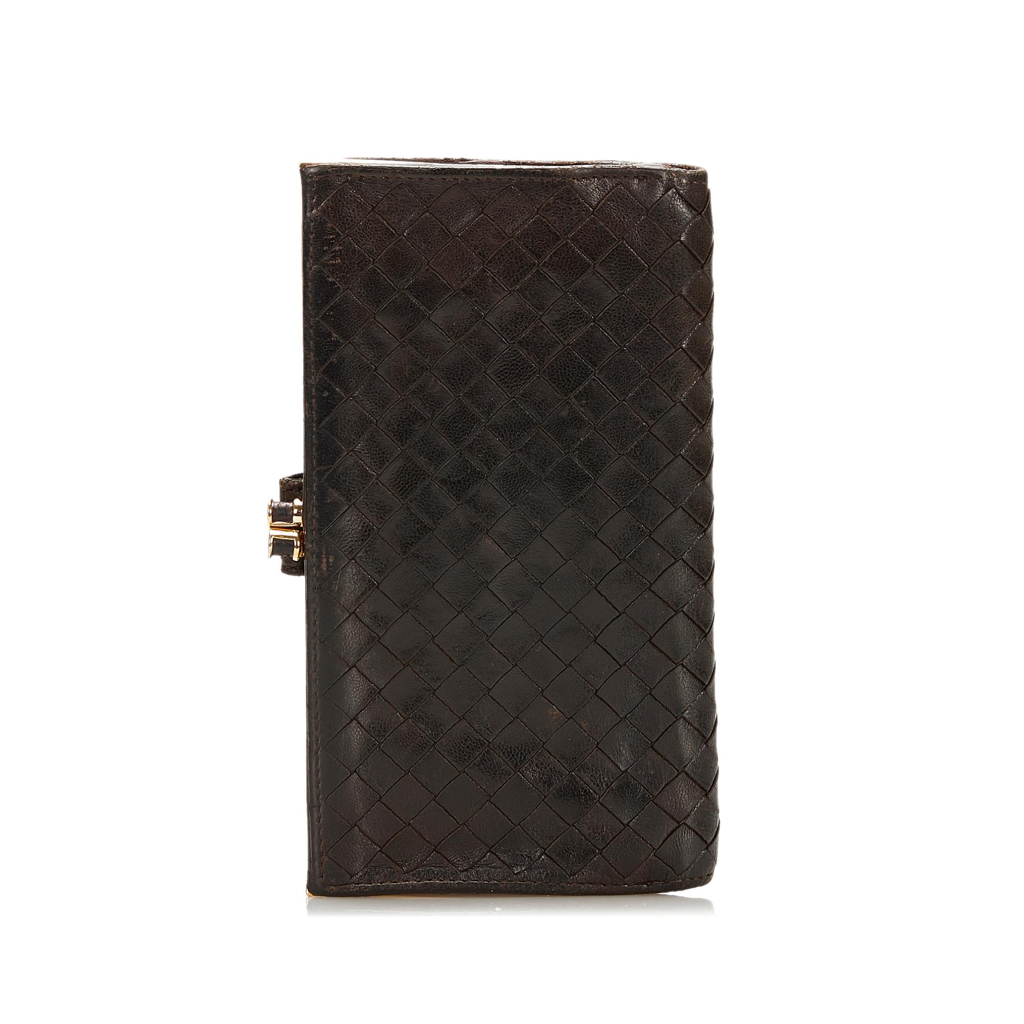 Bottega Veneta Intrecciato Leather Long Wallet (SHG-35975)