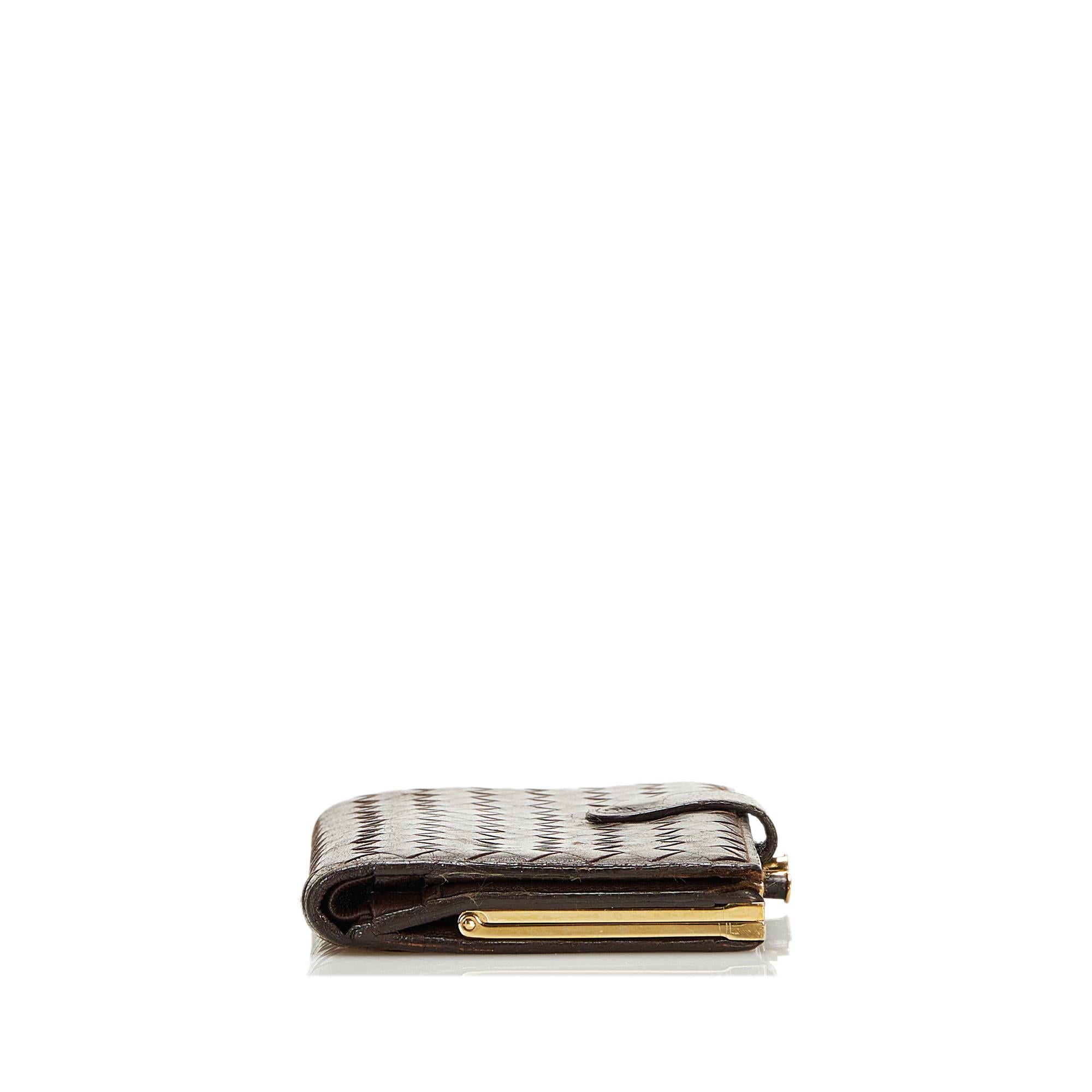 Bottega Veneta Intrecciato Leather Long Wallet (SHG-35975)
