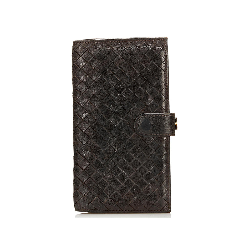 Bottega Veneta Intrecciato Leather Long Wallet (SHG-35975)