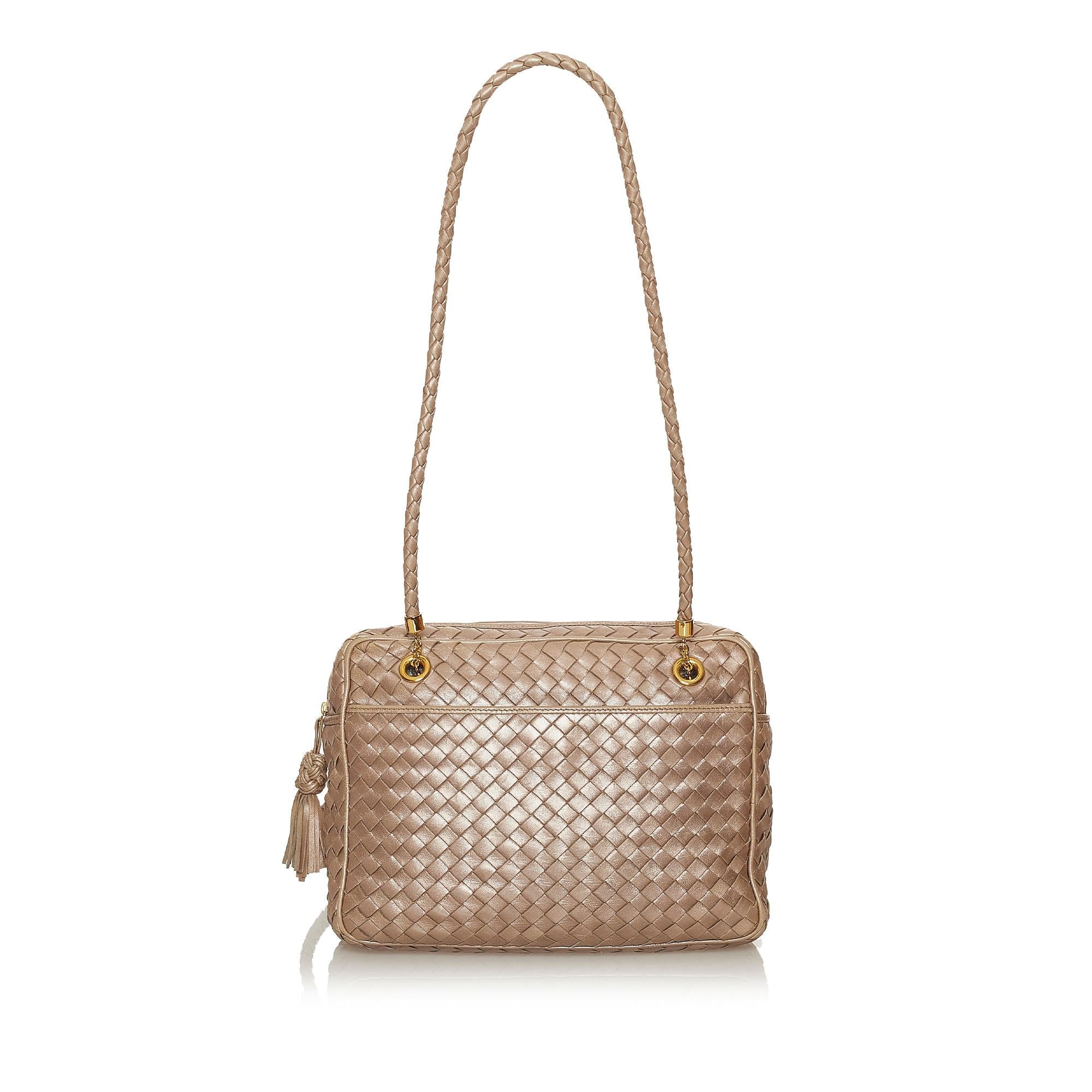 Bottega Veneta Intrecciato Leather Shoulder Bag (SHG-28747)