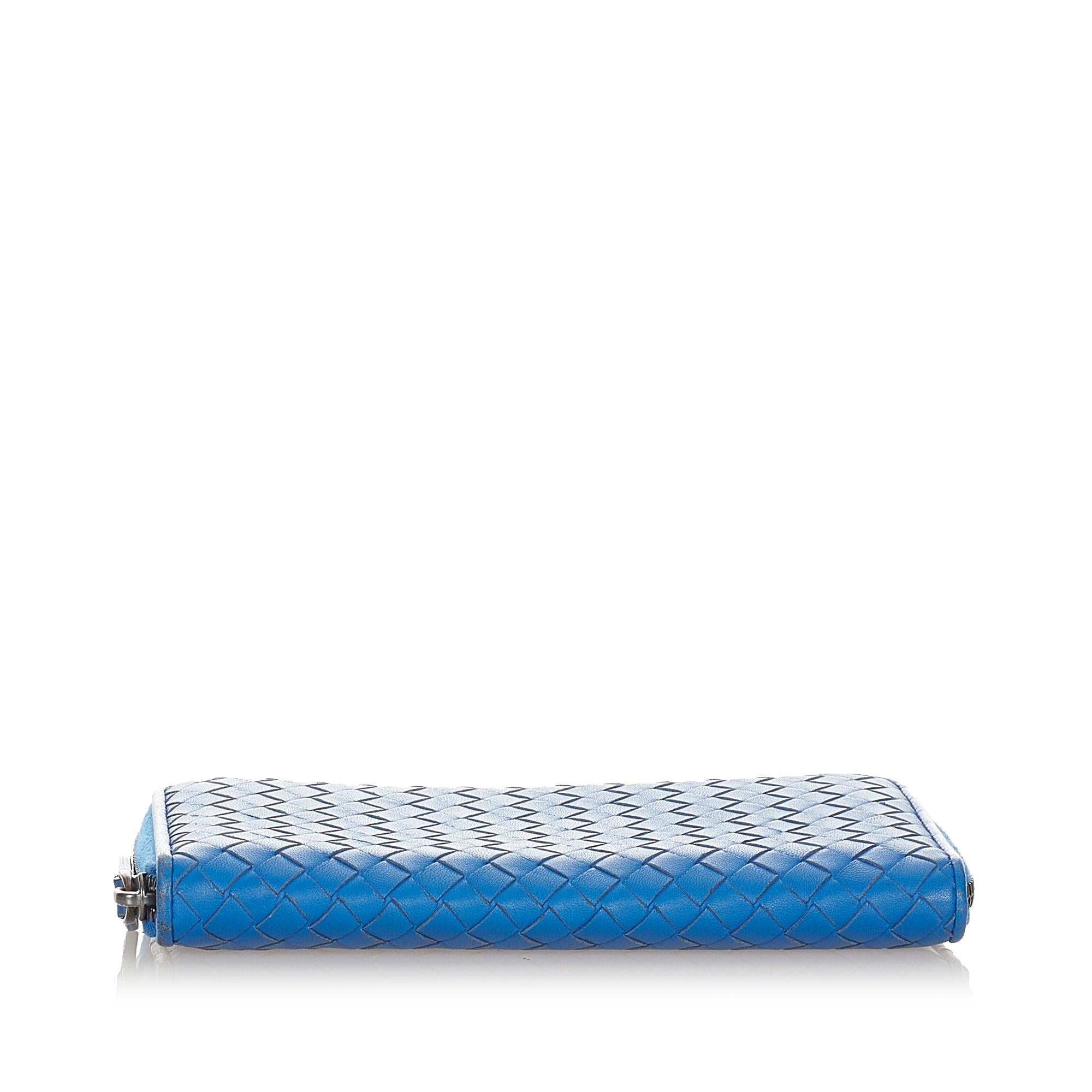 Bottega Veneta Intrecciato Leather Zip Around Wallet (SHG-23981)