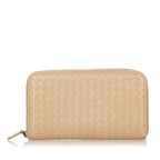 Bottega Veneta Intrecciato Leather Zip Around Wallet (SHG-24228)