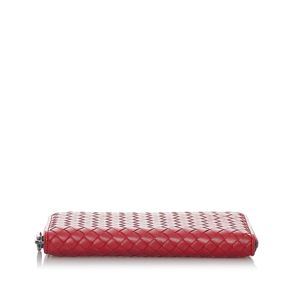 Bottega Veneta Intrecciato Leather Zip Around Wallet (SHG-29738)