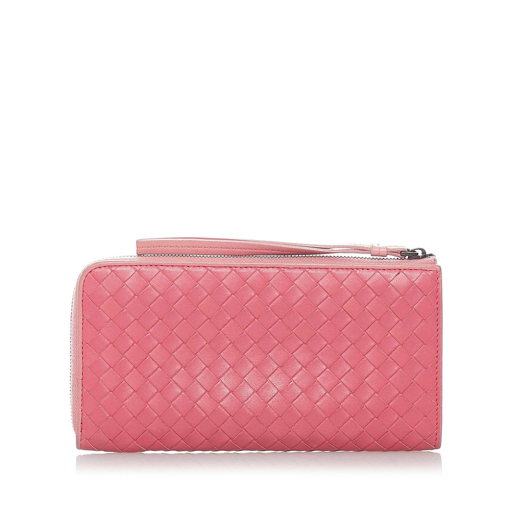 Bottega Veneta Intrecciato Leather Zip Around Wallet (SHG-32699)