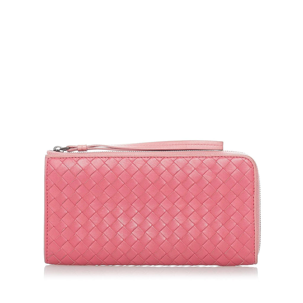 Bottega Veneta Intrecciato Leather Zip Around Wallet (SHG-32699)