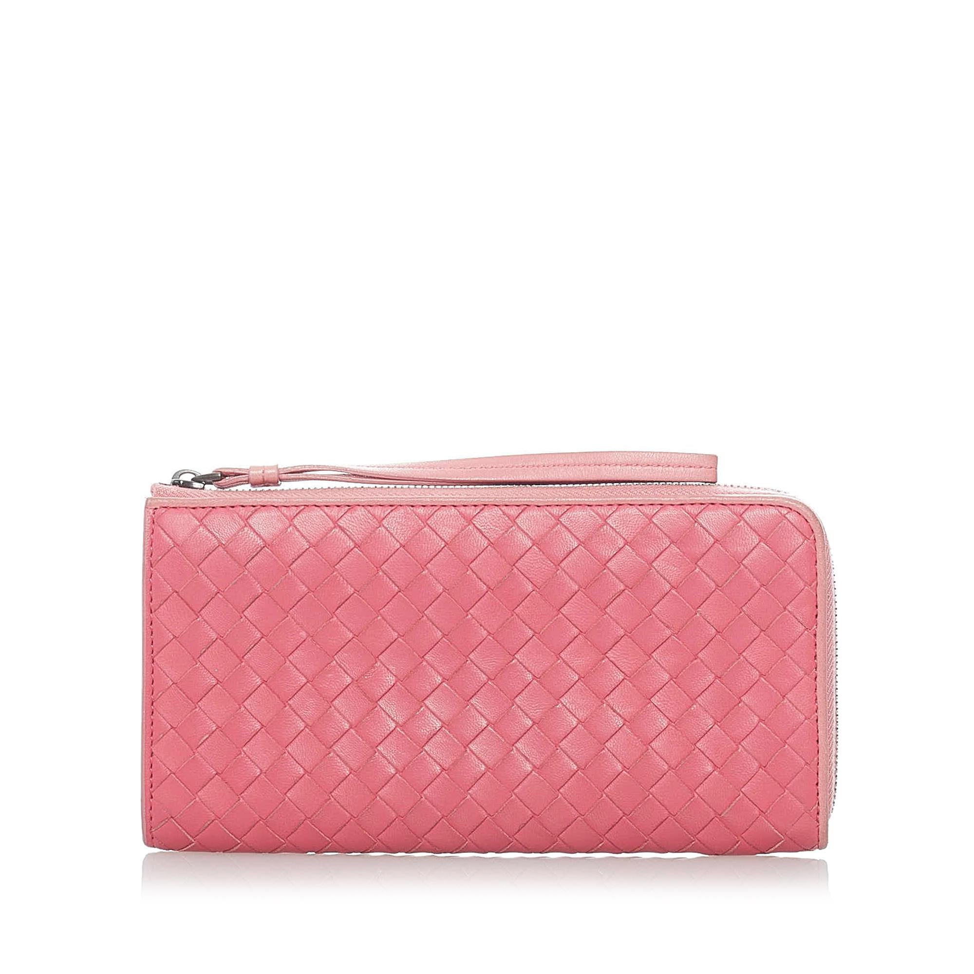 Bottega Veneta Intrecciato Leather Zip Around Wallet (SHG-32699)
