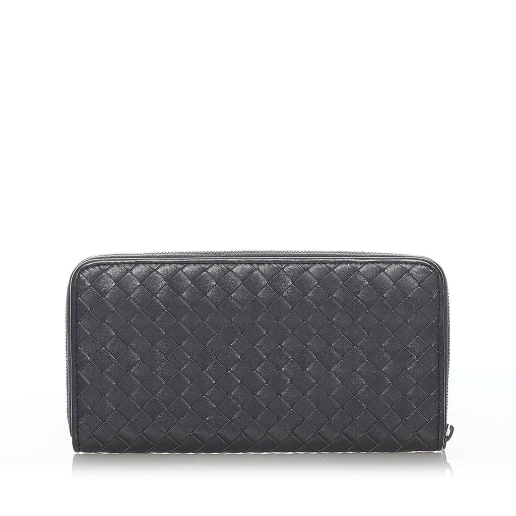 Bottega Veneta Intrecciato Leather Zip Around Wallet (SHG-33297)