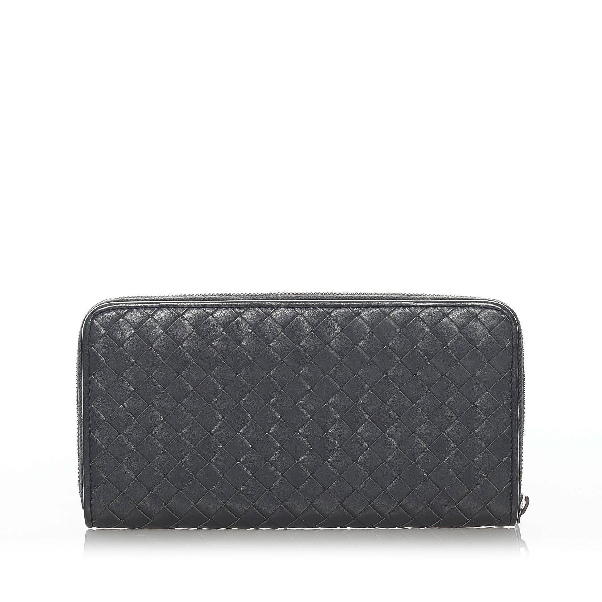 Bottega Veneta Intrecciato Leather Zip Around Wallet (SHG-33297)