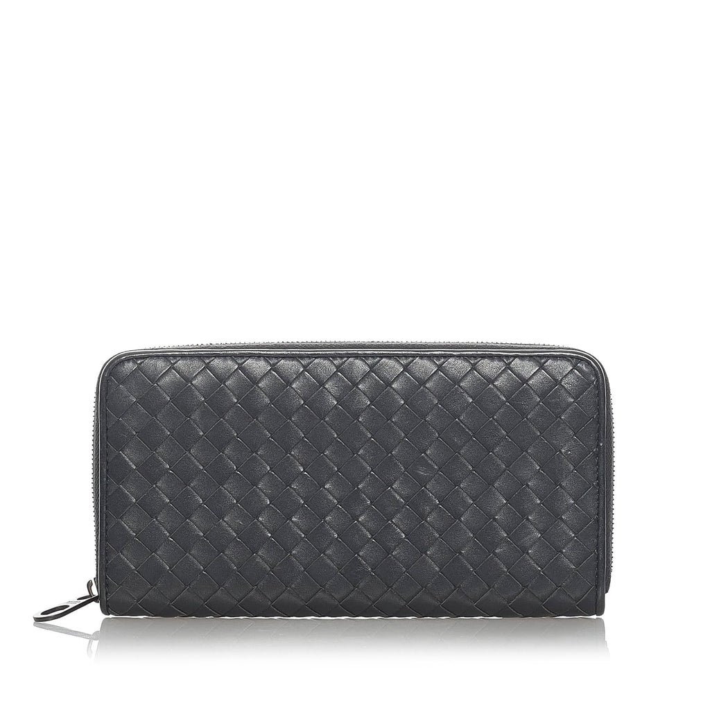Bottega Veneta Intrecciato Leather Zip Around Wallet (SHG-33297)